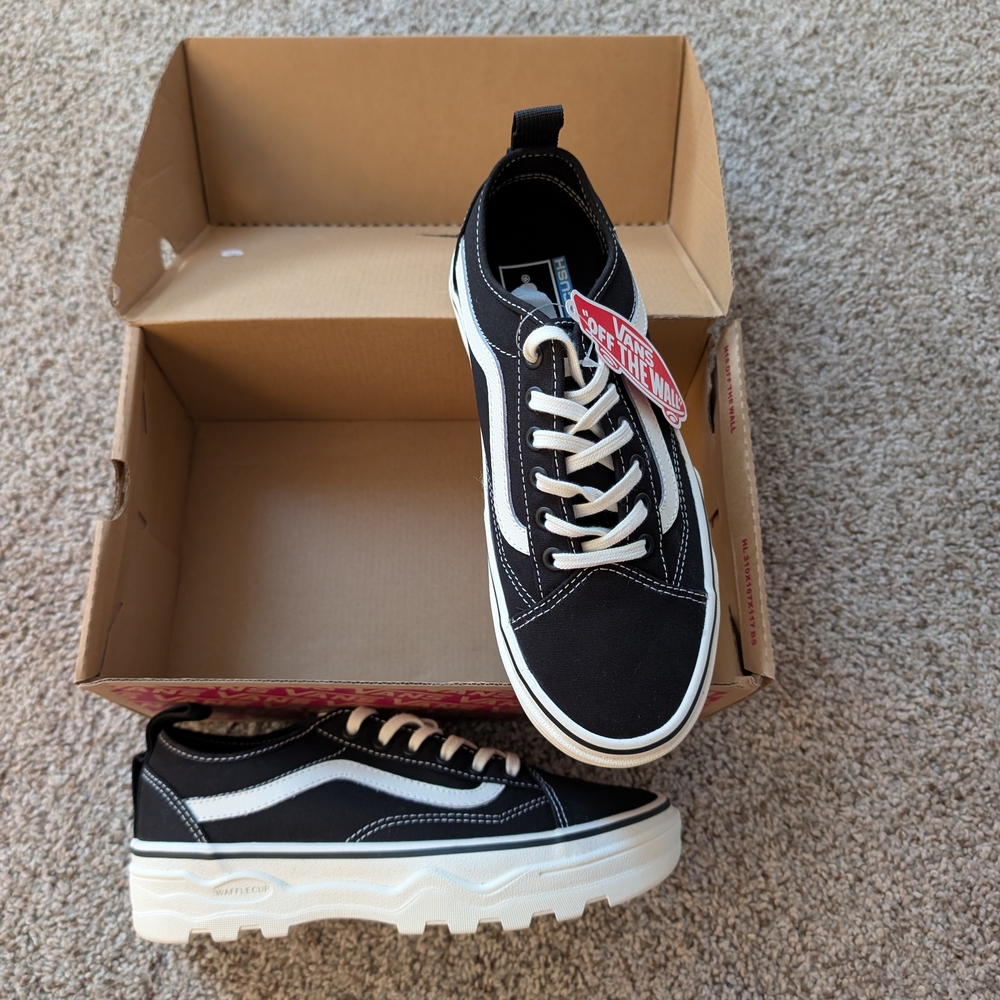 Vans Black and White Sentry Old Skool Sneakers